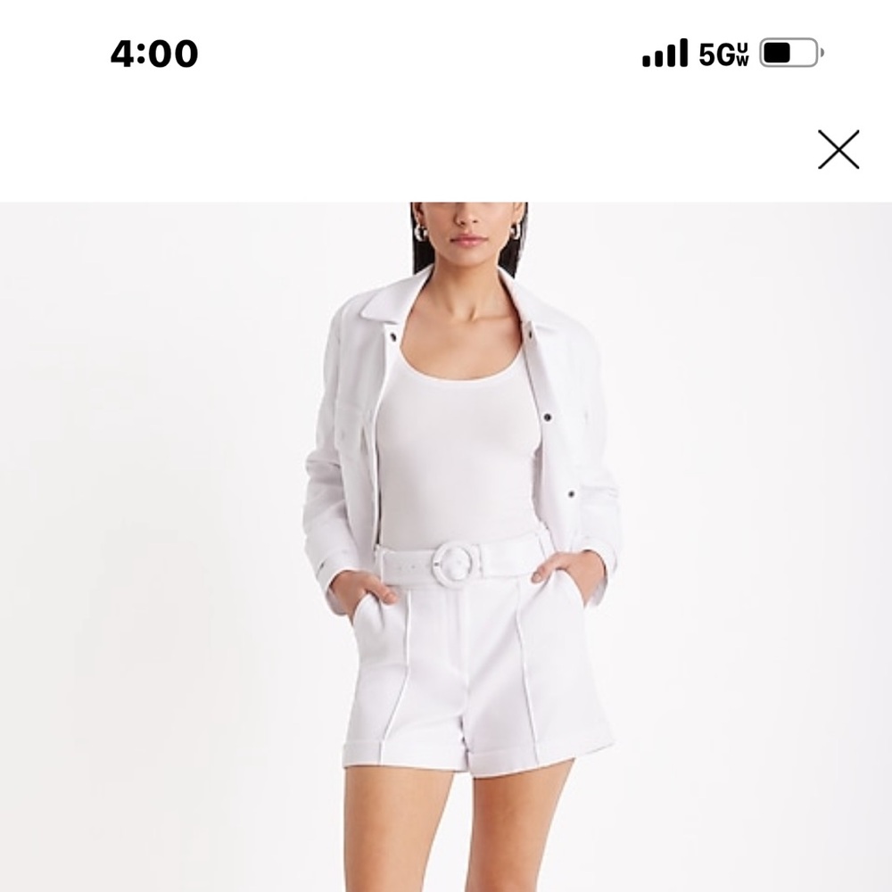 White collared crop jacket from express